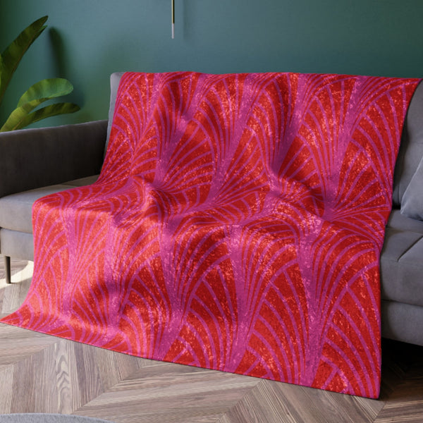 Pink & Orange Art Deco Decorative Throw Blanket