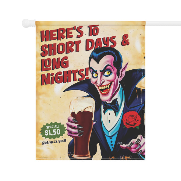 Drinking Dracula Vintage Retro Halloween Yard Flag