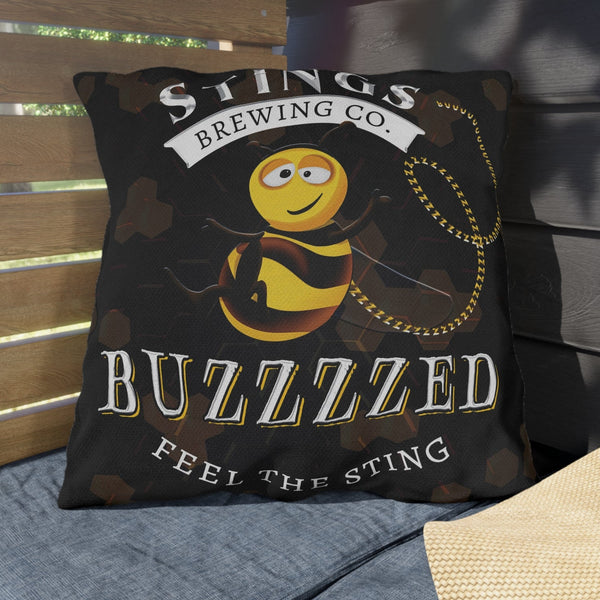 Brewery Bee Funny Indoor Outdoor Accent Pillow