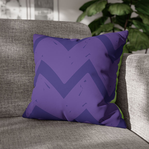 Vibrant Purple & Green Reversible Soft Accent Pillow Cover