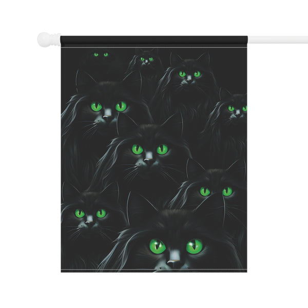 Black Cats Eyes Halloween Garden Flag