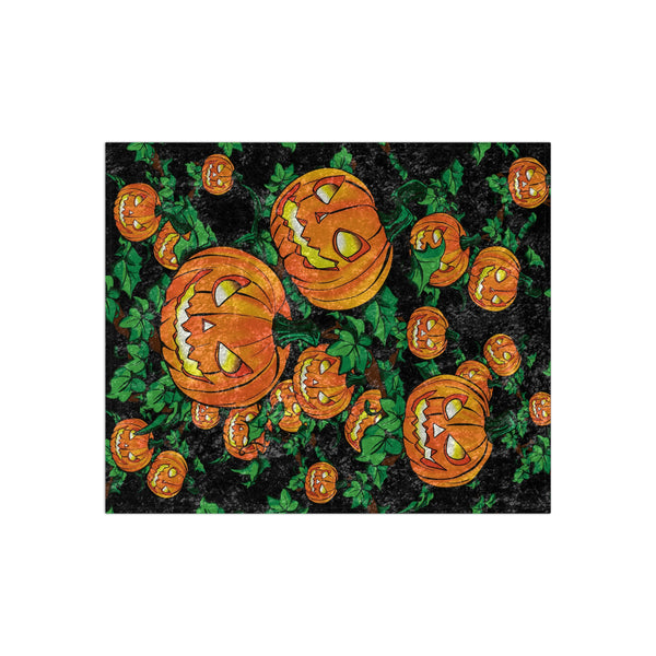 Jack O Lantern Pumpkins Halloween Throw Blanket
