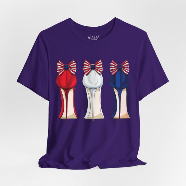 Red White and Blue Stilettos Patriotic Style T-Shirt