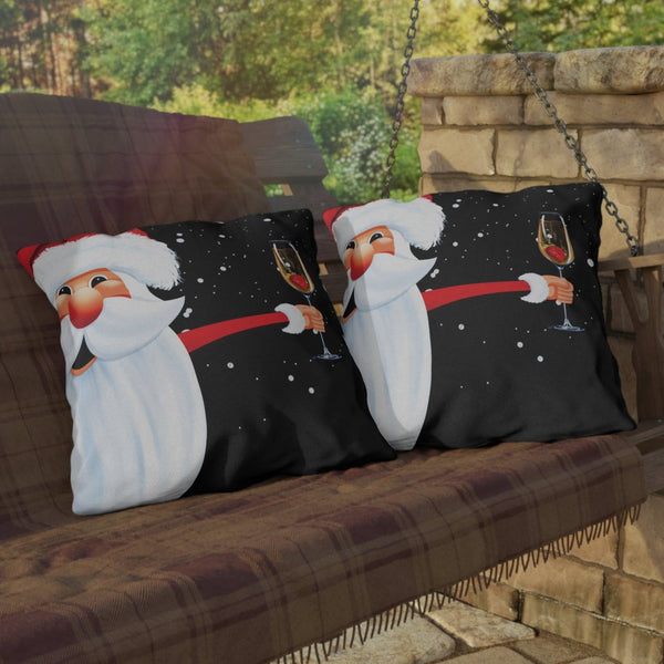 Party Santa Indoor Outdoor Christmas Throw Pillow