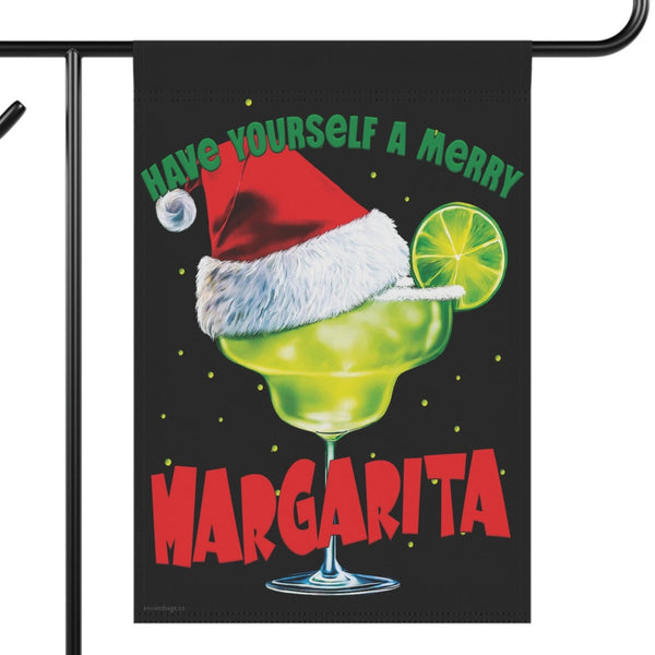 Merry Margarita Funny Christmas Flag