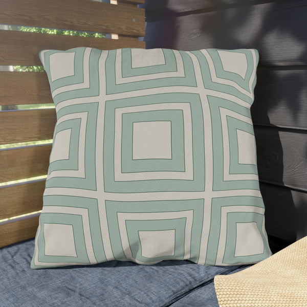 Light Green Ivory Modern Indoor Outdoor Throw Pillow