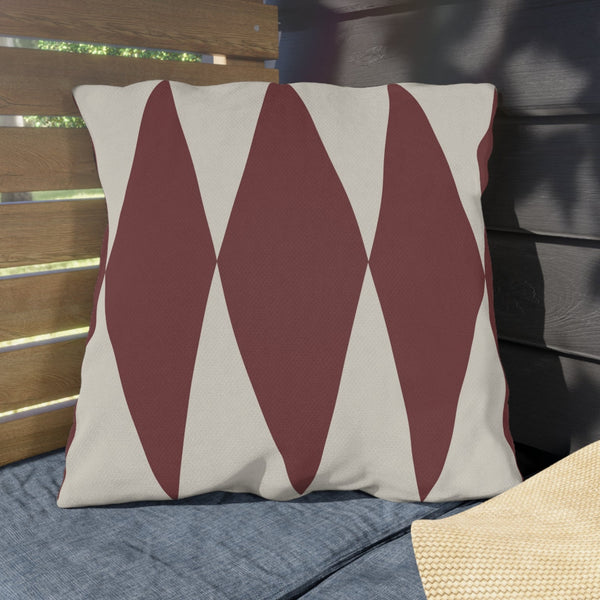 Red & White Diamonds Indoor Outdoor Throw Pillow