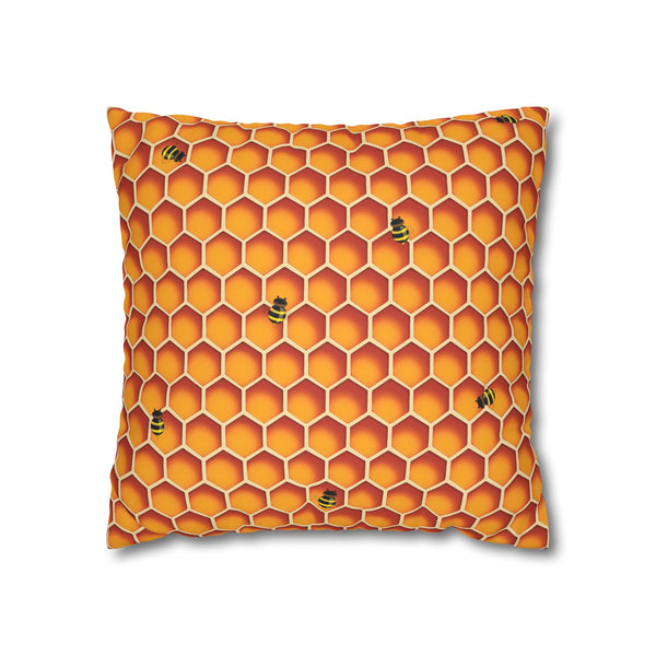 Honeycomb Bees Spring Accent Pillow Cover