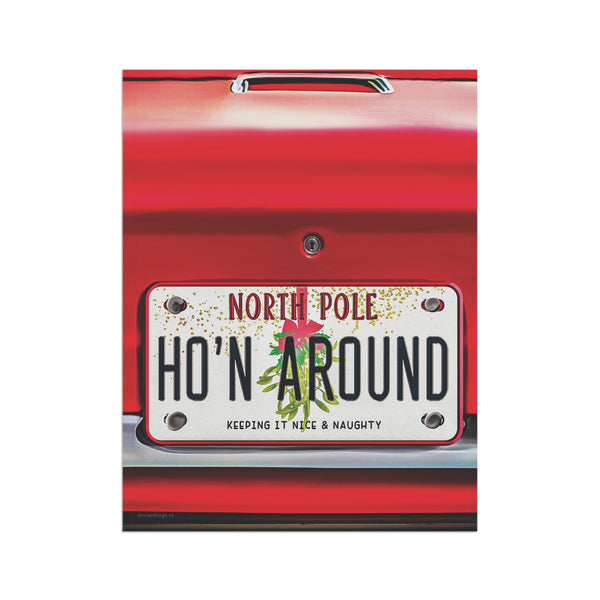 Funny Yard Flag Santa's Sleigh Ho'n Around Durable Banner