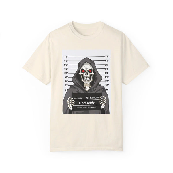 Comfort Colors® Grim Reaper Mug Shot Funny T-Shirt