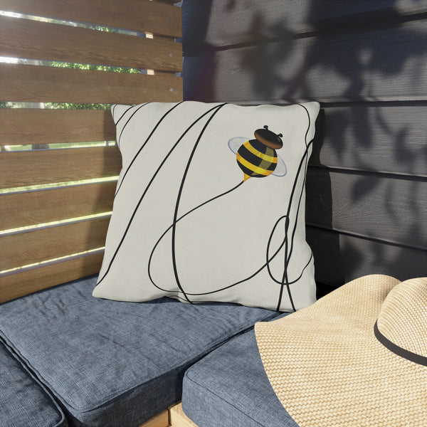 Buzzing Bee Spring Indoor Outdoor Throw Pillow