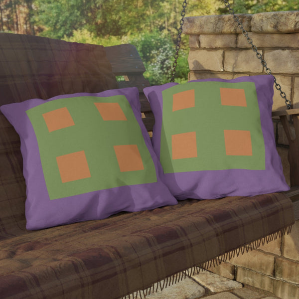 Pastel Purple & Green Indoor Outdoor Throw Pillow