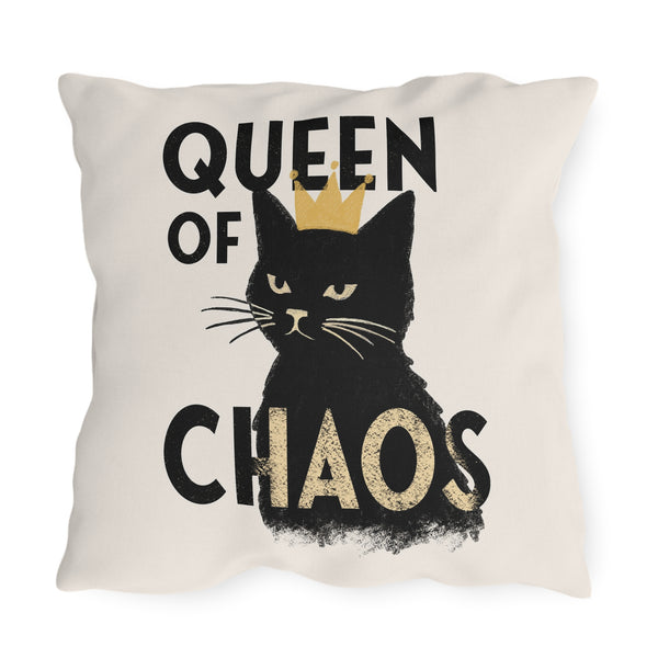 Queen of Chaos Black Cat Indoor Outdoor Accent Pillow