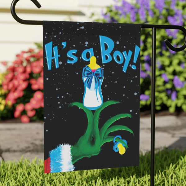 Christmas Baby Announcement Flag – Grinch Holiday Yard Decor | Durable