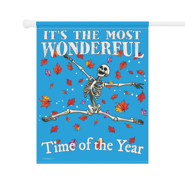 Fall Lovers Funny Halloween Skeleton Yard Flag