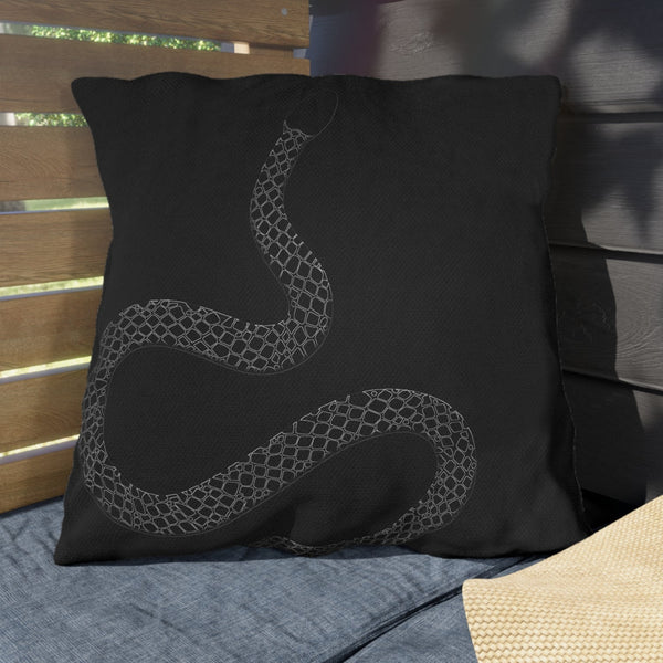 Snakeskin Black Indoor Outdoor Throw Pillow