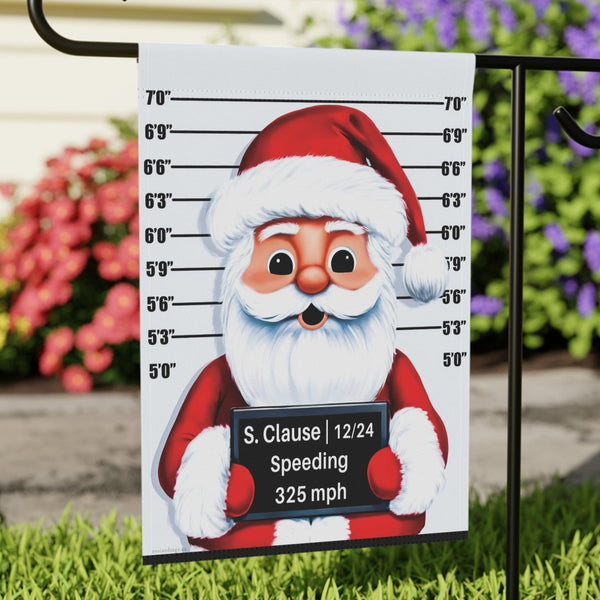 funny santa Christmas flag