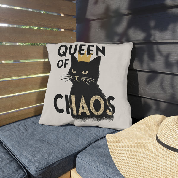 Queen of Chaos Black Cat Indoor Outdoor Accent Pillow