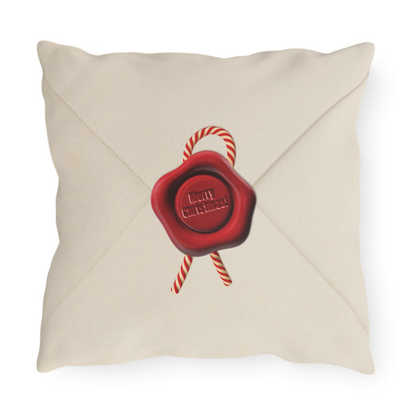 Reversible Holiday Pillow Santa Mail Outdoor Decor
