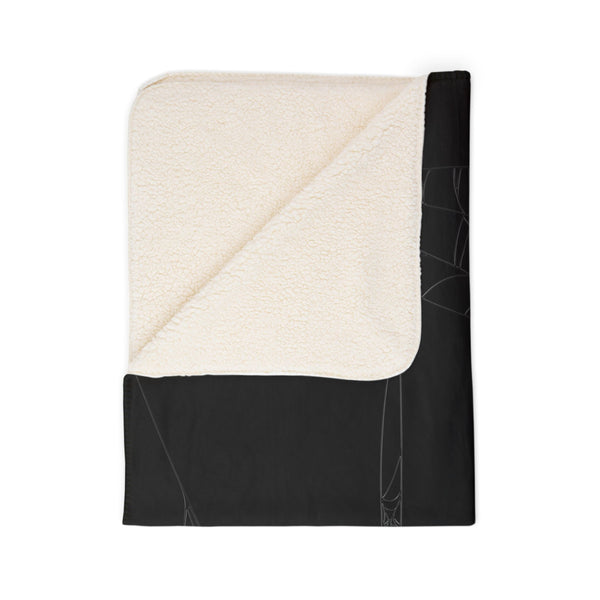 Spiderweb Black Halloween Plush Sherpa Throw Blanket