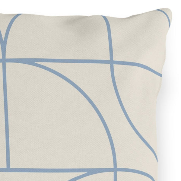 Blue & White Art Deco Indoor Outdoor Throw Pillow