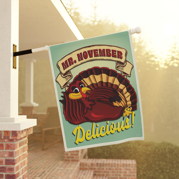 Mr. November Turkey Funny Thanksgiving Yard Flag