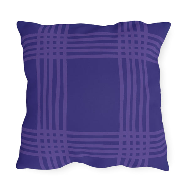 Reversible Purple and Orange Indoor Outdoor Fall Throw Pillow