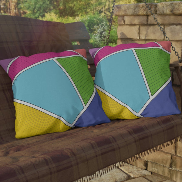 Pop Art Comics Indoor Outdoor Colorful Throw Pillow