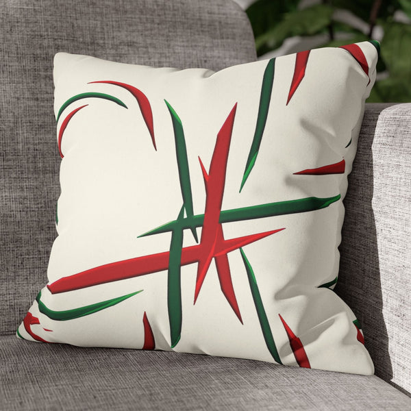 Red Green Candy Cane Holiday Pillow Cover