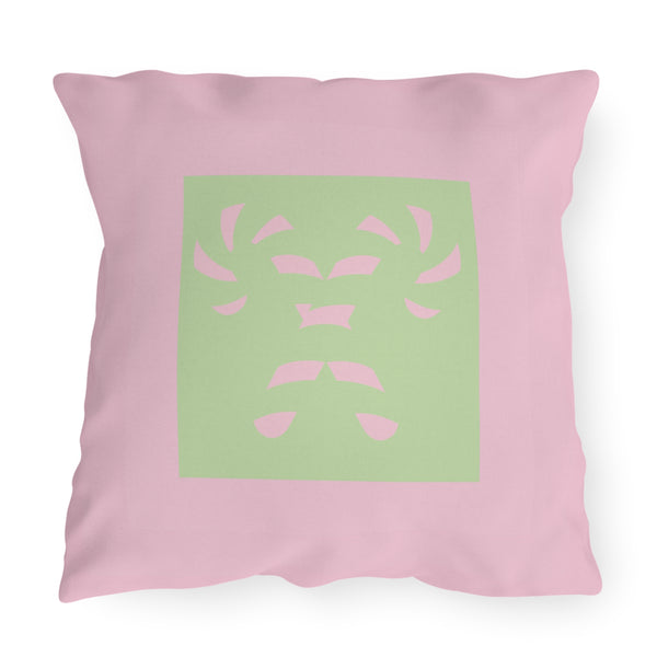 Pink and Green Pastel Indoor Outdoor Christmas Pillow