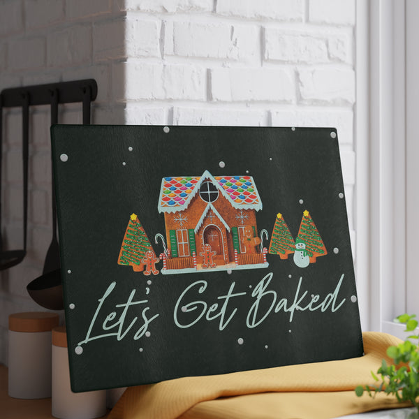 Let's Get Baked Gingerbread Christmas Cutting Board