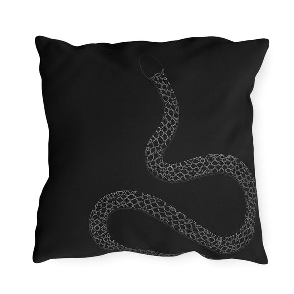 Snakeskin Black Indoor Outdoor Throw Pillow