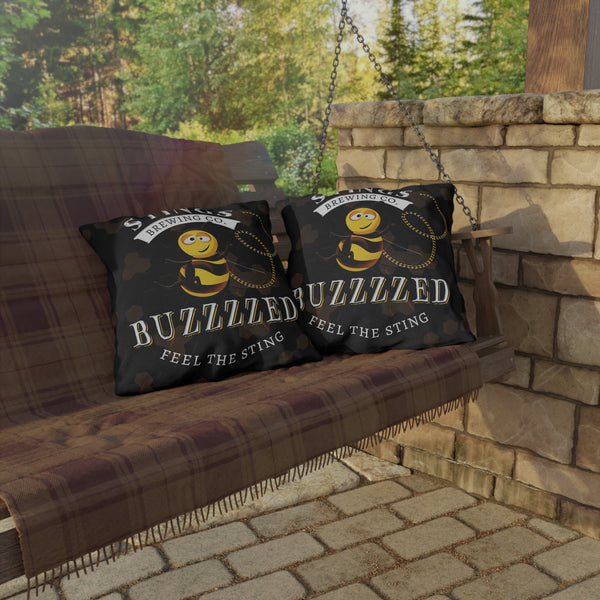 Brewery Bee Funny Indoor Outdoor Accent Pillow