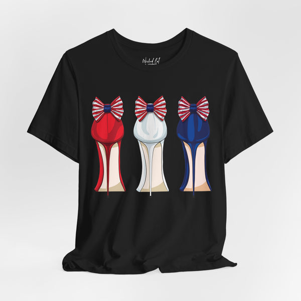 Red White and Blue Stilettos Patriotic Style T-Shirt