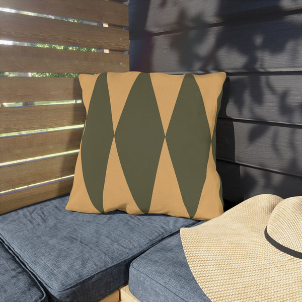 Green Yellow Diamond Indoor Outdoor Throw Pillow