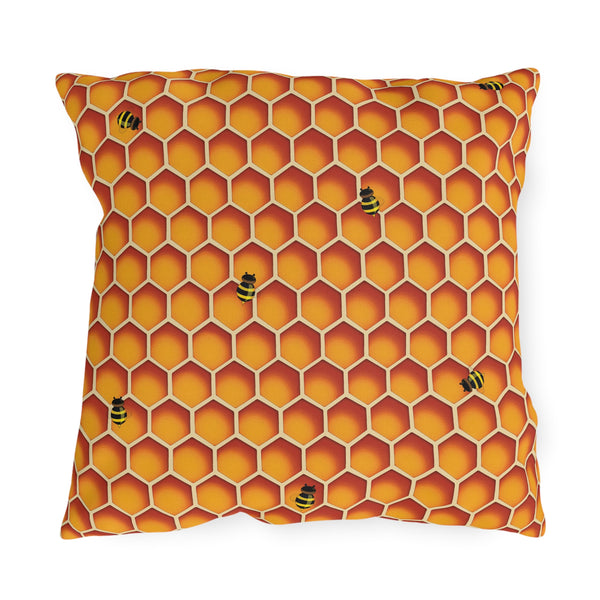 Honeycomb Bees Indoor Outdoor Accent Pillow Spring Patio Decor