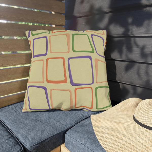 Mid-Century Modern Yellow Indoor Outdoor Throw Pillow