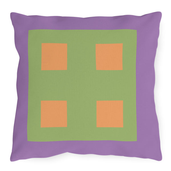 Pastel Purple & Green Indoor Outdoor Throw Pillow