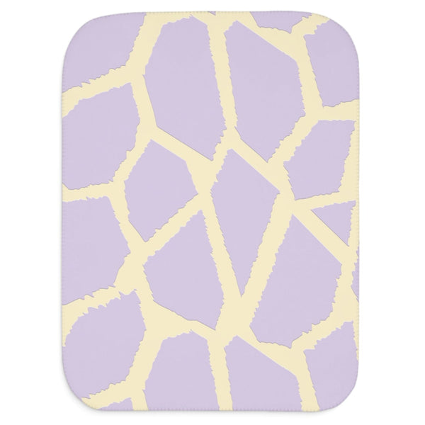 Baby Giraffe Purple Cream Sherpa Baby Blanket