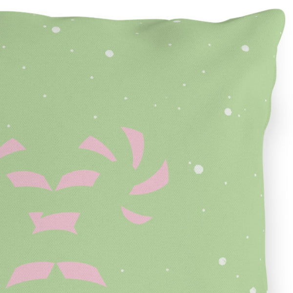 Pastel Candy Cane Snow Christmas Throw Pillow