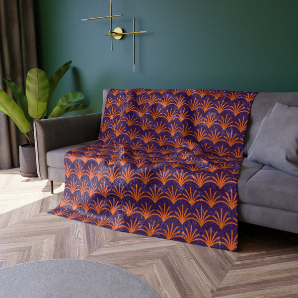 Purple and Orange Art Deco Decorative Throw