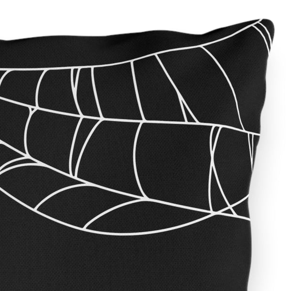Reversible Spiderweb Halloween Indoor Outdoor Pillow