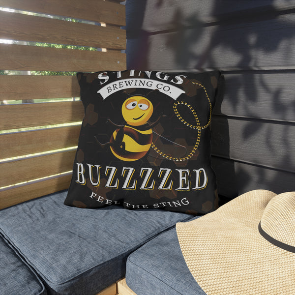 Brewery Bee Funny Indoor Outdoor Accent Pillow