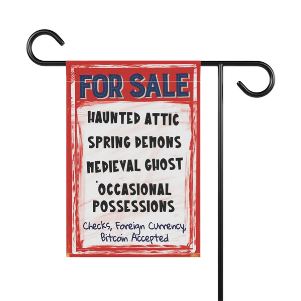 Haunted House For Sale Retro Halloween Yard Flag