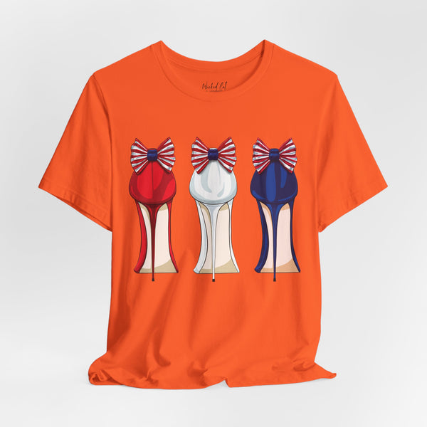Red White and Blue Stilettos Patriotic Style T-Shirt