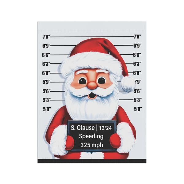 Funny Christmas Flag Santa Mug Shot Outdoor Yard Holiday Decor