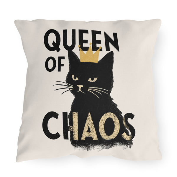 Queen of Chaos Black Cat Indoor Outdoor Accent Pillow