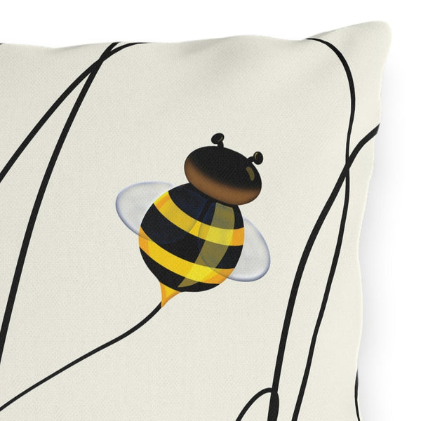 Buzzing Bee Spring Indoor Outdoor Throw Pillow