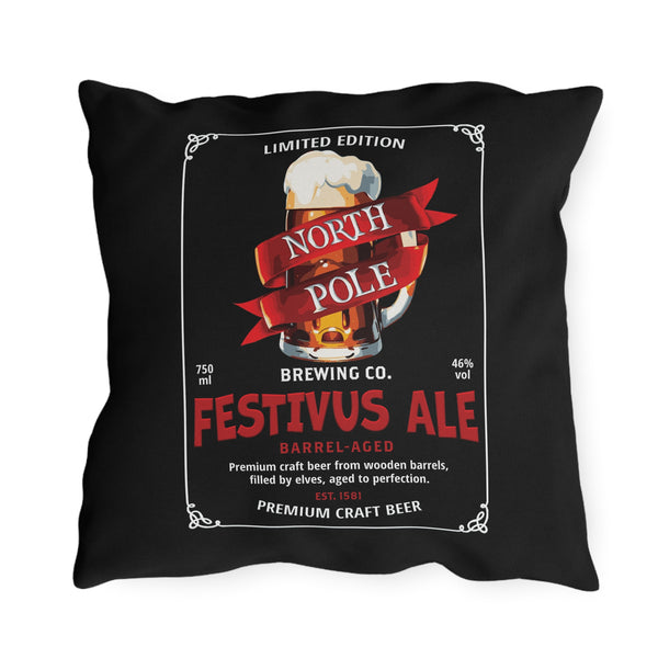 North Pole Brewery Christmas Indoor Outdoor Pillow