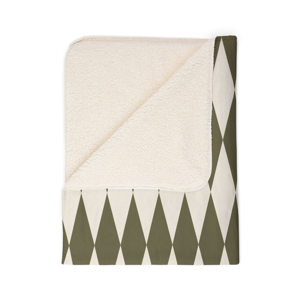 Green & Ivory Home Gift Plush Sherpa Blanket